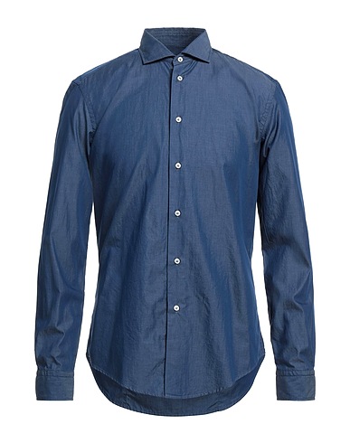 BRIAN DALES Solid colour shirt Midnight blue 100% Cotton