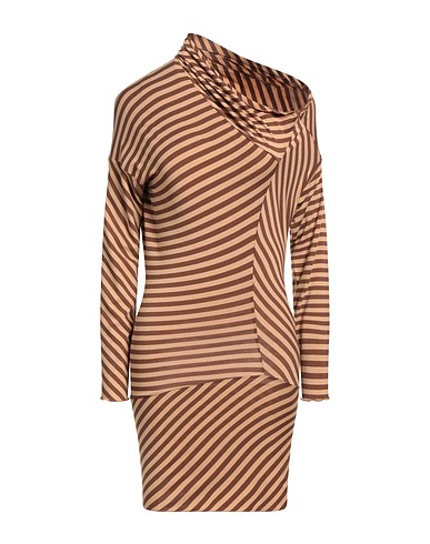 ALESSIO BARDELLE T-shirt Brown 60% Polyester, 35% Viscose, 5% Elastane