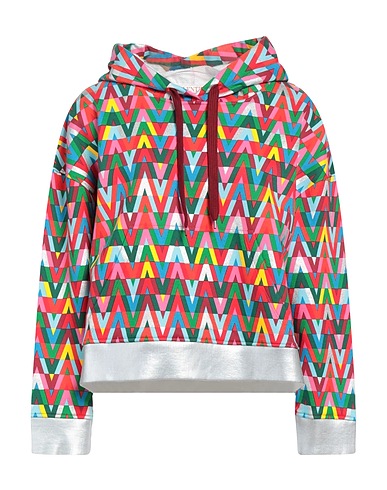 VALENTINO GARAVANI Hooded track jacket  Green 92% Cotton, 8% Polyamide, Elastane