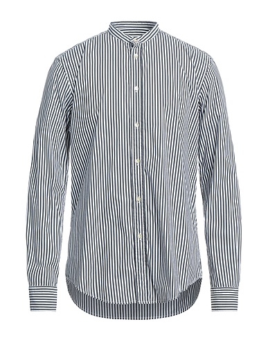 BRIAN DALES Striped shirt Charcoal 80% Cotton, 15% Polyamide, 5% Elastane