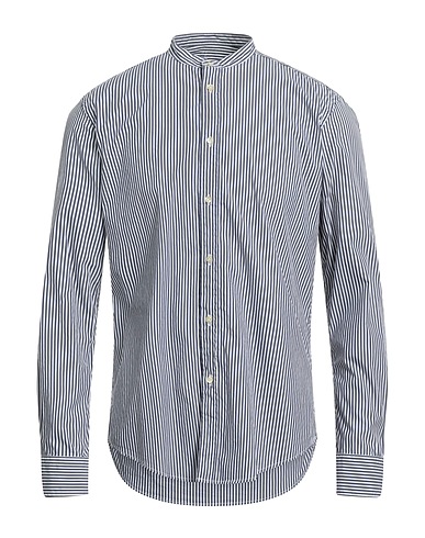 BRIAN DALES Camicia a righe Blu navy 80% Cotone, 15% Poliammide, 5% Elastan