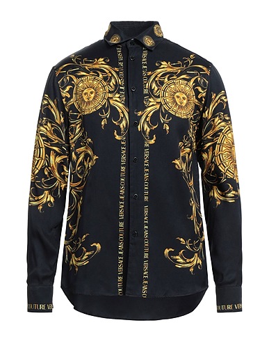 VERSACE JEANS COUTURE | Black Men‘s Patterned Shirt | YOOX