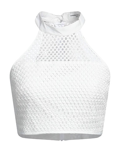 AMANDA UPRICHARD Top White 100% Polyester, Cotton