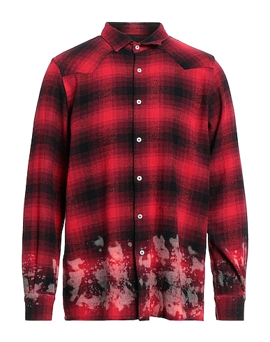 FAMILY FIRST  Milano Checked shirt Red 70% Cotton, 20% Polyacrylic, 10% Other Fibres