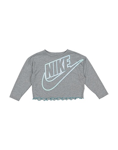 NIKE T-shirt Grey 65% Polyester, 35% Viscose