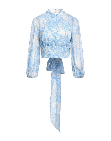 AMANDA UPRICHARD Top Light blue 100% Polyester, Elastane