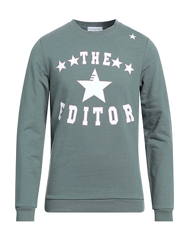 THE EDITOR Sweatshirt Military green 80% Cotton, 20% Polyester