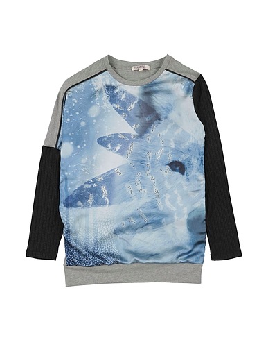 FRACOMINA MINI T-Shirt Grau 95% Baumwolle, 5% Elastan, Polyester