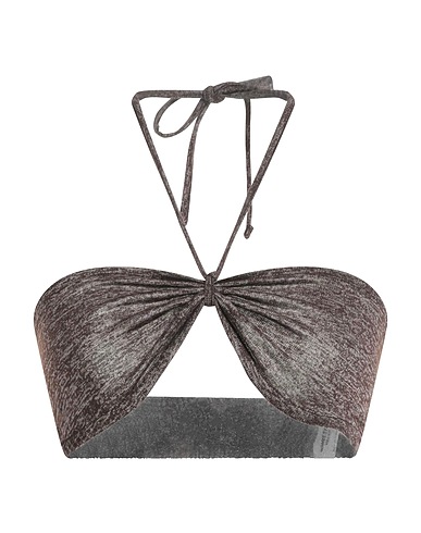 NA-KD Crop top Chocolate brown 72% Polyester, 23% Viscose, 5% Elastane