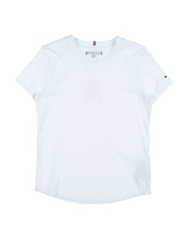 TOMMY HILFIGER T-shirt White 91% Cotton, 9% Elastane