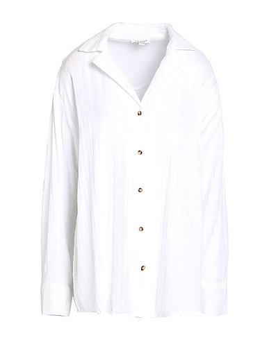 TOPSHOP Solid color shirts & blouses White 100% Cotton