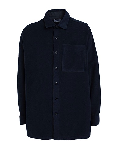 TOPMAN Solid colour shirt Navy blue 37% Acrylic, 29% Polyester, 15% Cotton, 12% Wool, 7% Synthetic fibers