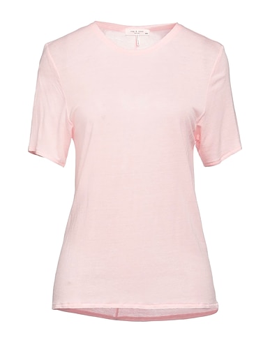 RAG & BONE Basic T-Shirt Light pink 85% Rayon, 15% Linen