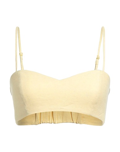 NA-KD Crop top Giallo pastello 56% Lino, 42% Viscosa, 2% Elastan