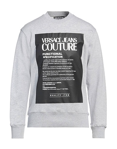 VERSACE JEANS COUTURE Felpa Grigio chiaro 100% Cotone, Elastan