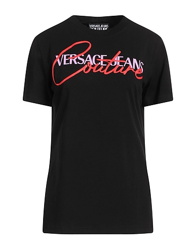 VERSACE JEANS COUTURE T-shirt Black 95% Cotton, 5% Elastane