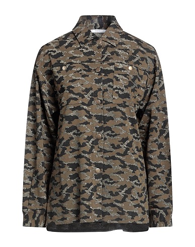 BELLWOOD Patterned shirts & blouses Military green 78% Viscose, 12% Polyamide, 8% Metallic fiber, 2% Elastane
