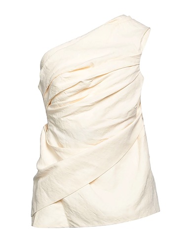 JIL SANDER One-Shoulder-Top Off white 68% Textilpapier, 32% Viskose