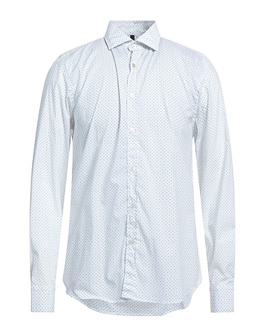KOIKE Patterned shirt White 97% Cotton, 3% Elastane