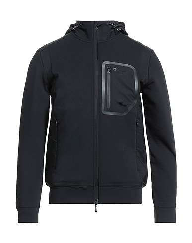 EMPORIO ARMANI Hooded track jacket  Black 77% Cotton, 19% Polyester, 4% Elastane