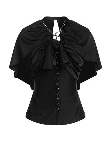 RABANNE Solid color shirts & blouses Black 90% Viscose, 10% Elastane