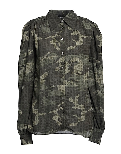 JOHN RICHMOND Patterned shirts & blouses Military green 100% Polyester