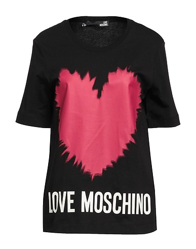 LOVE MOSCHINO T-shirt Black 100% Cotton, Elastane
