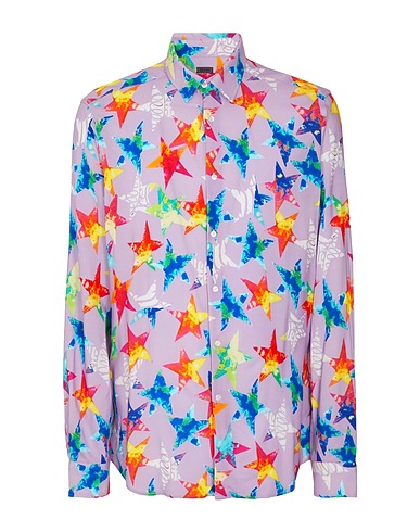 8 by YOOX Patterned shirt VISCOSE MULTICOLOR PRINTED SHIRT
 Lilac 100% Viscose