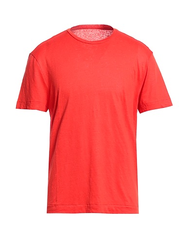 MAJESTIC FILATURES Basic T-Shirt Rot 94% Leinen, 6% Elastan