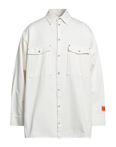 HERON PRESTON Solid color shirt Off white 100% Cotton