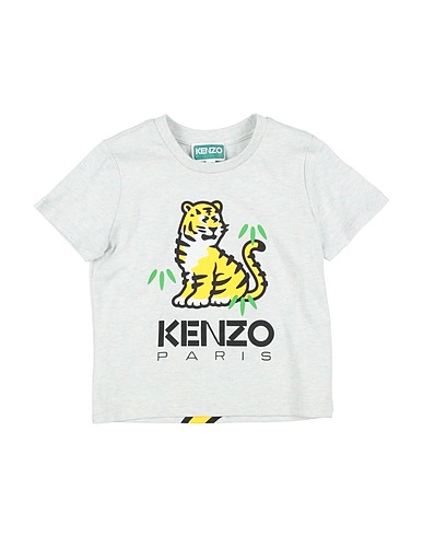 KENZO KIDS T-shirt Light grey 100% Cotton, Elastane
