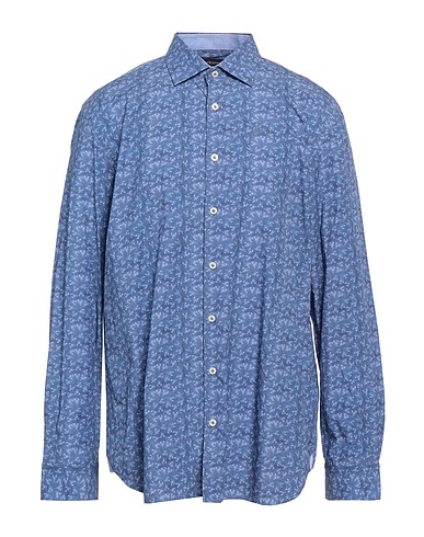 NORTH SAILS Patterned shirt Slate blue 100% Cotton