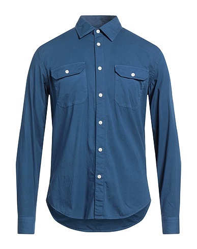 NORTH SAILS Solid colour shirt Slate blue 98% Cotton, 2% Elastane