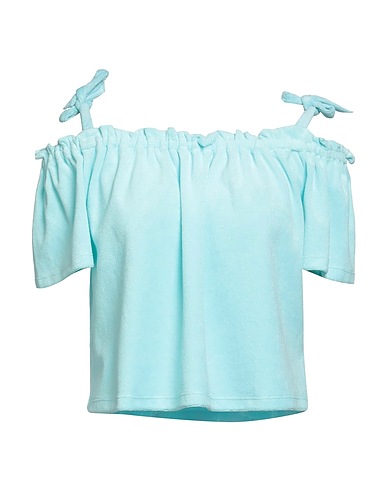JUICY COUTURE Top spalle scoperte Celeste 80% Cotone, 20% Poliestere