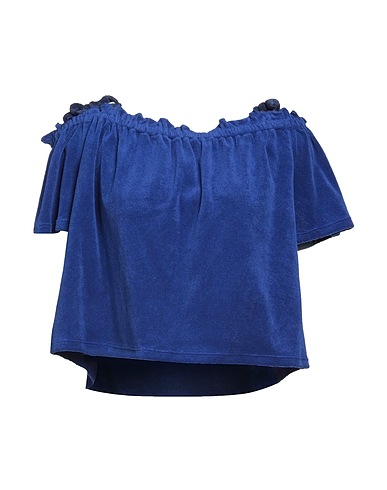 JUICY COUTURE Off-the-shoulder top Blue 80% Cotton, 20% Polyester