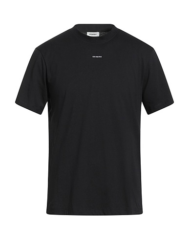 SANDRO Basic T-Shirt Schwarz 100% Baumwolle