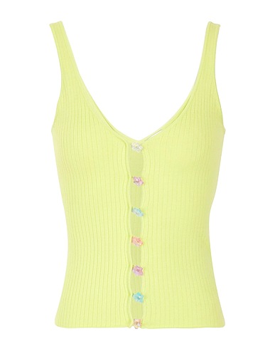 8 by YOOX Top VISCOSE BLEND TANK TOP WITH CUT OUT FRONT DETAIL
 Verde lime 72% Viscosa, 28% Poliestere riciclato