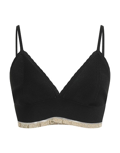 RABANNE Crop top Black 89% Viscose, 7% Polyester, 3% Cupro, 1% Elastane