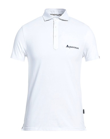 AQUASCUTUM ACTIVE Polo shirt Off white 95% Cotton, 5% Elastane