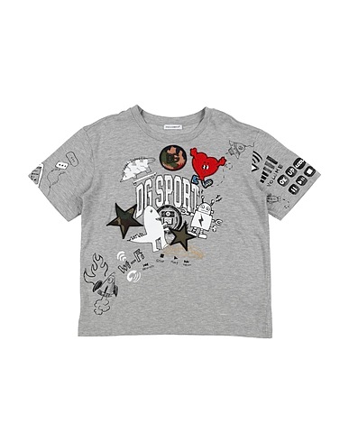 DOLCE&GABBANA T-shirt Light grey 100% Cotton, Polyester, Wool, Acrylic, Viscose