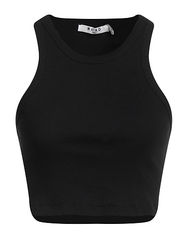 NA-KD Crop top Black 95% Cotton, 5% Elastane