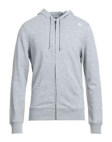 THE EDITOR Hooded track jacket  Light grey 80% Cotton, 20% Polyester