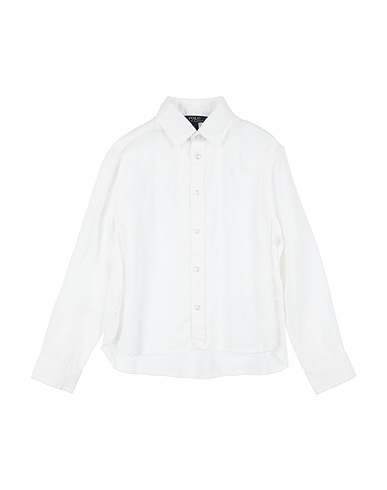 POLO RALPH LAUREN Solid colour shirts & blouses White 100% Linen