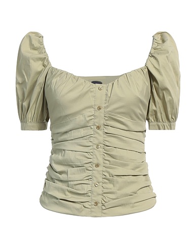 PINKO Off-the-shoulder top Khaki 79% Cotton, 18% Polyamide, 3% Elastane
