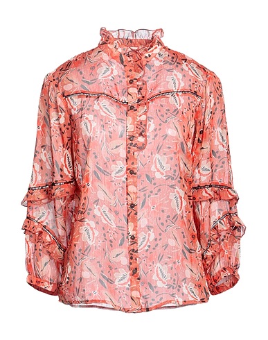 GARCIA Patterned shirts & blouses Rust 99% Polyester, 1% Metal