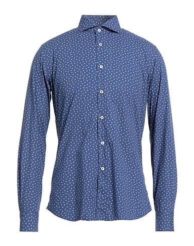 XACUS Patterned shirt Slate blue 100% Cotton