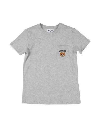 MOSCHINO TEEN T-shirt Light grey 100% Cotton, Elastane, Polyester