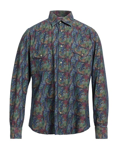 TINTORIA MATTEI 954 Patterned shirt Blue 100% Cotton