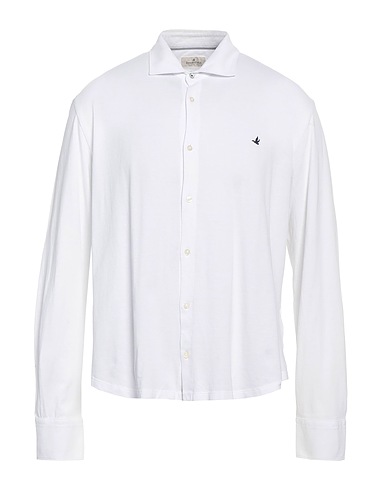 BROOKSFIELD Solid colour shirt White 100% Cotton