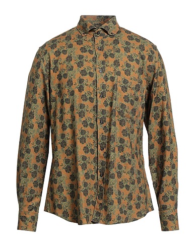 CC COLLECTION CORNELIANI Patterned shirt Camel 100% Cotton
